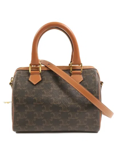 Pre-owned Celine Triomphe Canvas Tote Bag In Brown