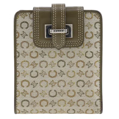 Pre-owned Celine Triomphe Canvas Wallet () In Beige