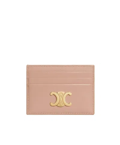 Celine Triomphe Card Bag In Nude