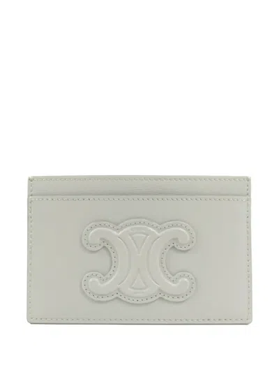 Pre-owned Celine Triomphe Card Case In Blue
