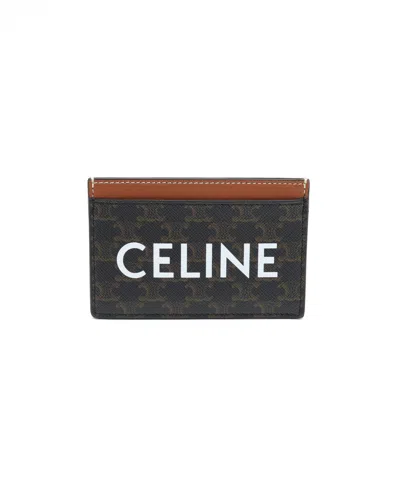 Celine Céline Triomphe Card Case In Brown