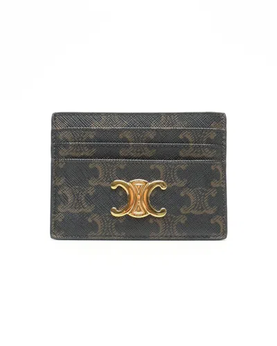 Celine Céline Triomphe Card Holder In Black