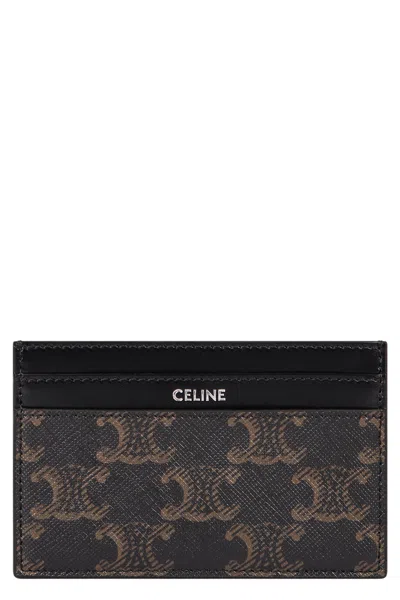 Celine Triomphe Card Holder In Black