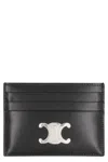 Celine Triumph Compact Leather Card Holder In Black