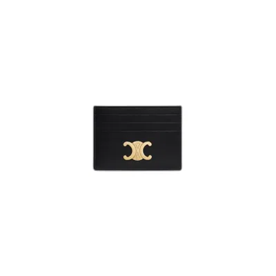 Celine Triomphe Card Holder In Black