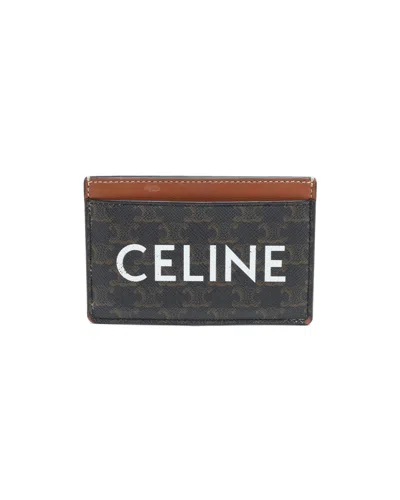 Pre-owned Celine Céline Triomphe Card Holder In Brown