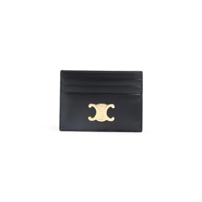 Celine Triomphe Card Holder Women In Black
