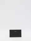 Celine Men Triomphe Coated Canvas And Leather Card Holder In Black