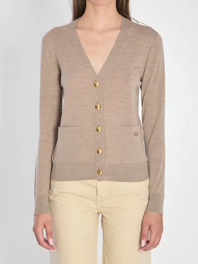 Celine Triomphe Cardigan In Brown