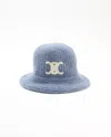 Celine Céline Triomphe Cashmere Bucket Hat In Blue