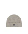 Celine Triomphe Cashmere Coarse Knitted Hat In Gray