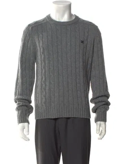 Pre-owned Celine Triomphe Cashmere Pullover W/ Tags In Gray
