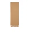 Shop Celine Triomphe Scarf In Cashmere In Sand-colored