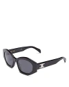 Celine Triomphe Cat Eye Sunglasses, 55mm In Black/gray Solid