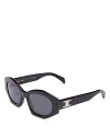 Celine Triomphe Logo Acetate Cat-eye Sunglasses In Black/gray Solid