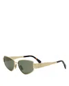 Celine Triomphe 55mm Cat Eye Sunglasses In Gold/green