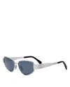 Celine Triomphe Metal Cat Eye Sunglasses In Palladium/blue