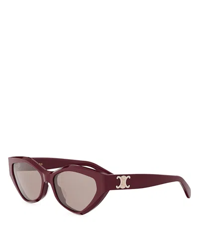 Celine Triomphe Cat Eye Sunglasses, 56mm In Red