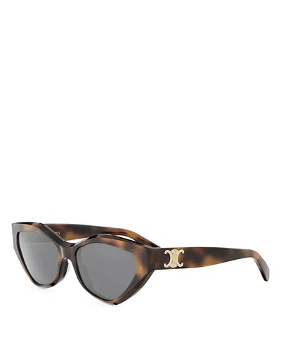 Celine Triomphe Cat Eye Sunglasses, 56mm In Brown