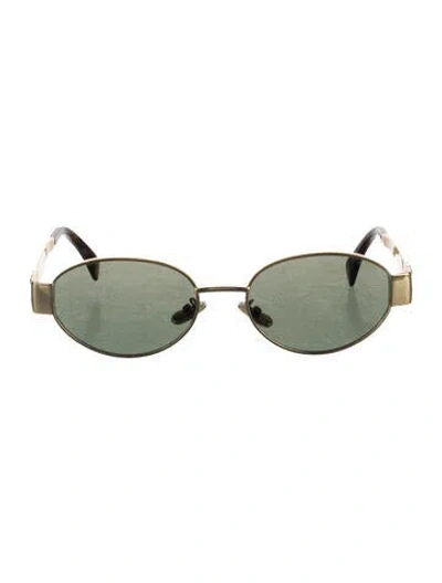 Pre-owned Celine Triomphe Cat-eye Sunglasses In Gold