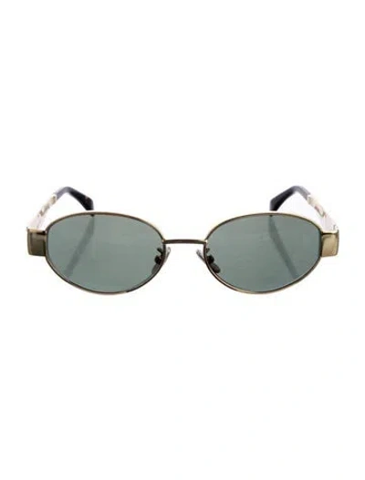 Pre-owned Celine Triomphe Cat-eye Sunglasses In Gold