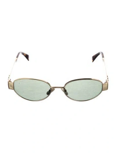 Pre-owned Celine Triomphe Cat-eye Sunglasses In Gold