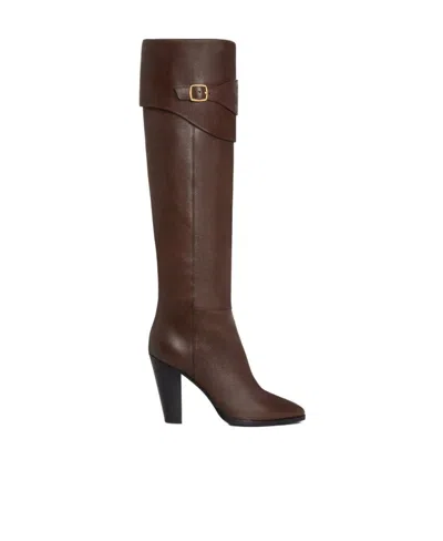 Celine Triomphe  Wiltern Boots In Brown
