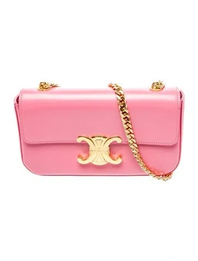 Pre-owned Celine Triomphe Chain Claude In Pink