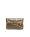 Celine Céline Triomphe Chain Clutch Bag In Brown