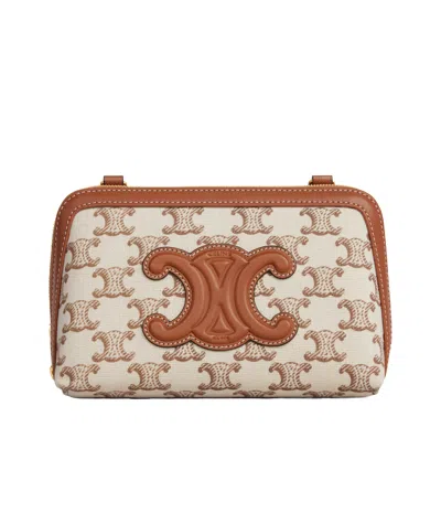 Celine Triomphe Chain Shoulder Bag In Nude | ModeSens