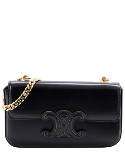Celine Triomphe Chain Shoulder Bag Small (authentic Pre-loved) In Black