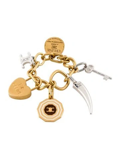 Pre-owned Celine Triomphe Charm Bracelet, 5.25" In Multicolor