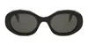 Celine Triomphe Logo Oval Acetate Sunglasses In Black