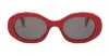 Celine Triomphe 55mm Rectangular Sunglasses In Red
