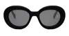 Celine Triomphe 54mm Round Sunglasses In Black