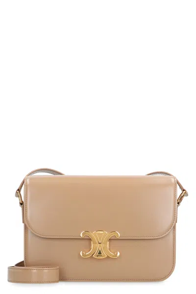 Celine Triomphe Classic Mini Leather Shoulder Bag In Skin