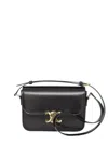 Celine Women Triomphe Teen Leather Crossbody Bag In Black