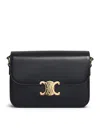 Celine Triomphe Medium Liangze Cattle Leather Handbag In Black