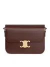 Celine Triomphe Classique Bag In Glossy Calfskin In Brown