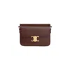 Celine Triomphe Classique Bag In Glossy Calfskin In Brown