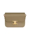 Celine Triomphe Classique Glossy Shoulder Bag In Brown