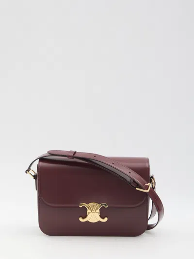 Celine Triomphe Classique Leather Crossbody Bag In Purple
