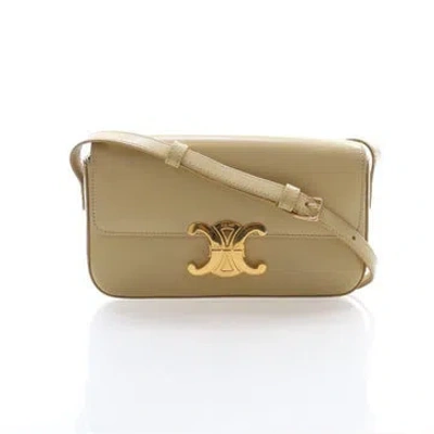 Pre-owned Celine Triomphe Claude Shoulder Bag In Neutral