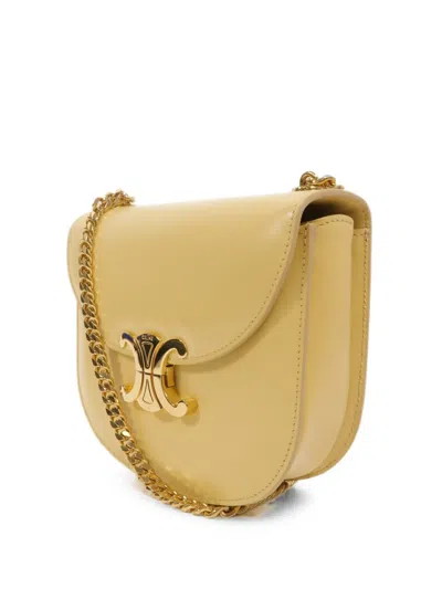 Celine Triomphe Clea Shoulder Bag In Neutral