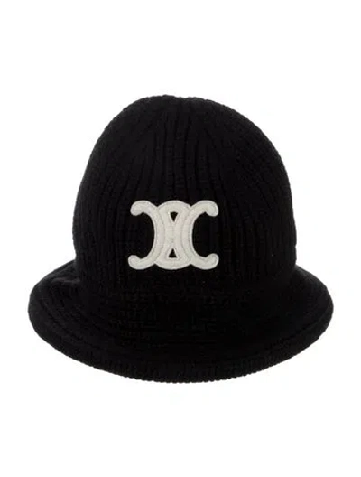 Pre-owned Celine Triomphe Cloche Beanie In Cashmere W/tags In Neutral