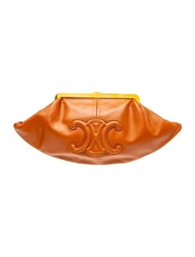 Pre-owned Celine Triomphe Clutch In Brown