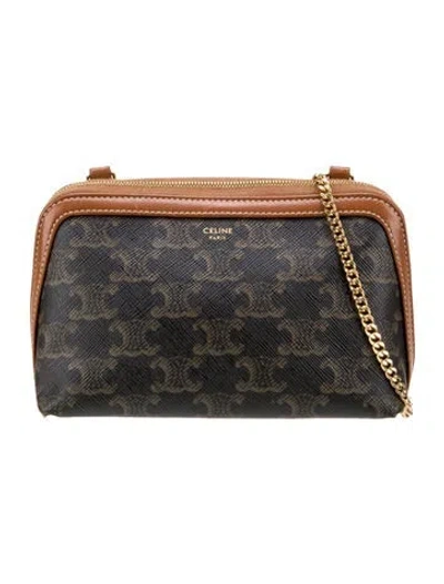 Pre-owned Celine Triomphe Clutch On Chain In Multi