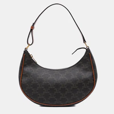 Pre-owned Celine Triomphe Coated Canvas Ava Shoulder Bag