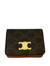 Celine Triomphe Compact Wallet In Brown