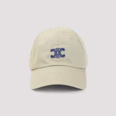 Celine Triomphe Cotton Cap In Nude & Neutrals